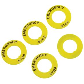E-outstanding 5 Pcs Push Button Switch Emergency Stop Sign Emergency Stop Ring Gasket for Push Button Switch Replacement, 22x40mm Yellow