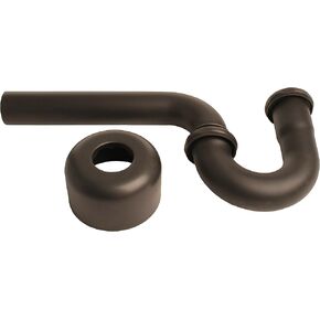 Westbrass D400-1-62 x 1-1/2" P-Trap with High Box Flange, 1-Pack, Matte Black