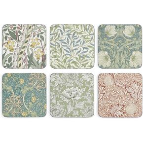 Spode Morris & Co Coasters Set of 6, Multi Coloured, 10.5cm x 10.5cm/ 4" x 4" (X0010269174)
