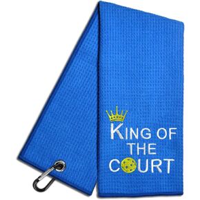 The Dinkfather Embroidered Pickleball Towel with Clip, Pickleball Accessories for Men, Funny Pickleball Towel for Pickleball Lover, Birthday Retirement Gift for Grandpa Dad Pickleball Player