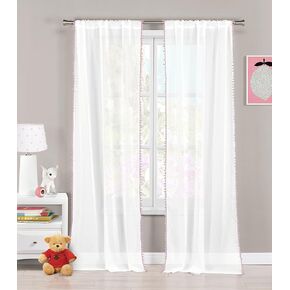 Lala + Bash Allyson Fire Retardant Curtains Set, 54 x 84 in, Lavender