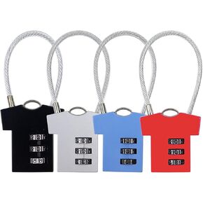 3 Digit Combination Locks, 4 Pack Locker Lock with Clothing Shape Design, Multicolor Password Padlock for Gym, School, Employee Locker, Gate, Cabinet