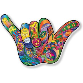 Hang Loose Stickers Decal | Hawaii Stickers | Shaka car Sticker | Perfect for Car, Laptop, Window, Phone (5.5 x 3.6 inches)