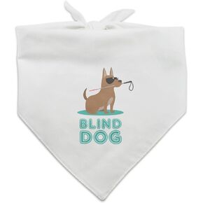 Blind Dog with Sunglasses and Cane Dog Pet Bandana - Black