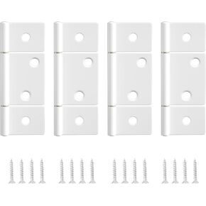 goldenwarm Three Leaf Non-Mortised Hinge for Mobile Home & RV Interior 4 Pack White Door Hinges with Screws