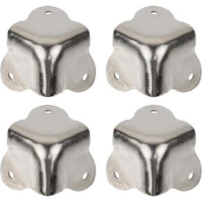 واقي زاوية صندوق السيارة الكبير المطلي بالنيكل | عبوة من 4 قطع | أدوات حماية زوايا الأثاث لصندوق البخار، صندوق المجوهرات، الصدر | UA-36-THPN in Kuwait