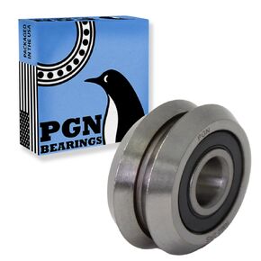 (16 Pack) PGN - RM2-2RS 3/8" Rubber Sealed V Groove Roller Ball Bearing