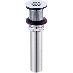PU-005-TC 1 1/2" Bathroom Faucet Vessel Vanity Sink Grid Drain Stopper Strainer Without Overflow Chrome