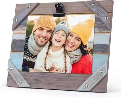 PETAFLOP Real Wood 5x7 Picture Frame Distressed White, Handmade Rustic 5 by 7 Photo Frame, Farmhouse 7x5 Frame for Home Office Decor, Wall Hanging or Tabletop Display in Saudi Arabia