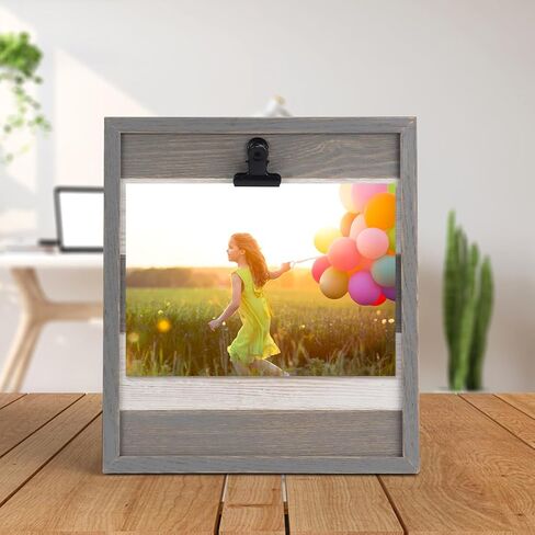 PETAFLOP Real Wood 5x7 Picture Frame Distressed White, Handmade Rustic 5 by 7 Photo Frame, Farmhouse 7x5 Frame for Home Office Decor, Wall Hanging or Tabletop Display in Saudi Arabia