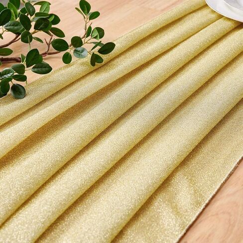 Aviviho 10ft Gold Table Runner Glitter Table Runner Gauze Table Runner Wedding Table Runner 29 x 120 Inch Long for Romantic Party Wedding Baby Shower Party Decor Arch Table Gold Decorations in Saudi Arabia