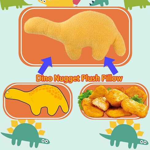 AOLIGE Dino Nugget Pillow Dinosaur Nugget Pillow Soft Dinosaur Chicken Nuggets Plush (15.7 inch T-Rex) in Kuwait