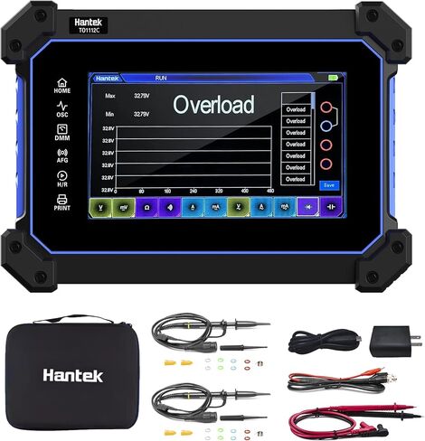 Hantek TO1254D Tablet Oscilloscope 4+1CH 250MHz Bandwidth 3 in 1 Function 25MHz Waveform Generator with Multimeter 7"Touchable LCD (4+1CH/250MHz/TO1254 in Saudi Arabia