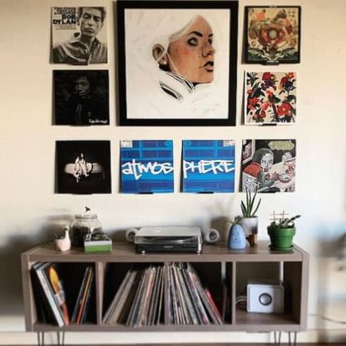 Vinyl Record Wall Mount- 5 Pack | No Wall Damage | Floating Shelf | Black & White Album Holder | Display Your Best LPs in Saudi Arabia
