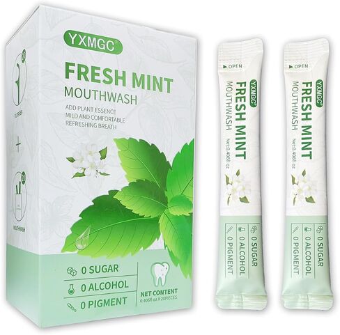 Travel Size Mouthwash Packets Individual Mini Mouthwash for Fresh Breath(Pack of 20) in Saudi Arabia