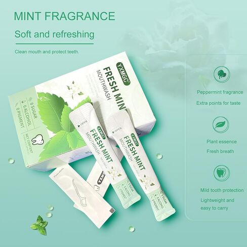 Travel Size Mouthwash Packets Individual Mini Mouthwash for Fresh Breath(Pack of 20) in Saudi Arabia