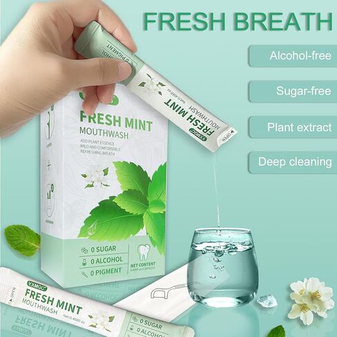 Travel Size Mouthwash Packets Individual Mini Mouthwash for Fresh Breath(Pack of 20) in Saudi Arabia