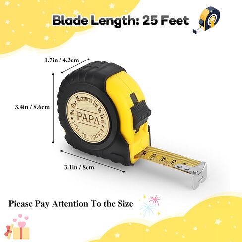 Papa Gifts for Grandpa, Papa Fathers Day Gift Ideas, Best Papa Gifts from Grandchild, Christmas Birthday gifts for papa, Tool Gifts Carpenter Gifts for Grandpa, Engraved Tape Measure 25 FT in Saudi Arabia