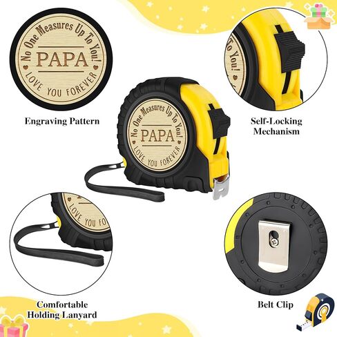 Papa Gifts for Grandpa, Papa Fathers Day Gift Ideas, Best Papa Gifts from Grandchild, Christmas Birthday gifts for papa, Tool Gifts Carpenter Gifts for Grandpa, Engraved Tape Measure 25 FT in Saudi Arabia