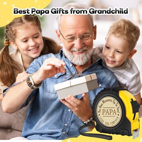 Papa Gifts for Grandpa, Papa Fathers Day Gift Ideas, Best Papa Gifts from Grandchild, Christmas Birthday gifts for papa, Tool Gifts Carpenter Gifts for Grandpa, Engraved Tape Measure 25 FT in Saudi Arabia