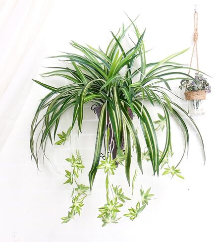 نباتات معلقة اصطناعية من WEISPARK مع سلة، أوراق نبات الأوركيد المزيفة المعلقة في الأواني، خضرة زراعية صناعية لتزيين جدران غرفة المنزل والمكتب والفناء in Kuwait