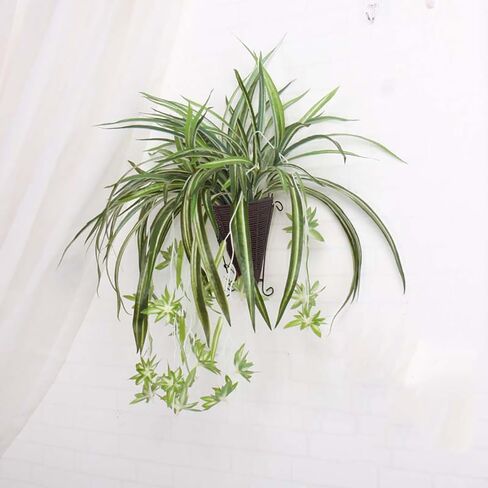 نباتات معلقة اصطناعية من WEISPARK مع سلة، أوراق نبات الأوركيد المزيفة المعلقة في الأواني، خضرة زراعية صناعية لتزيين جدران غرفة المنزل والمكتب والفناء in Kuwait