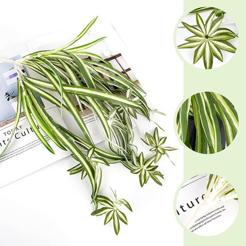 نباتات معلقة اصطناعية من WEISPARK مع سلة، أوراق نبات الأوركيد المزيفة المعلقة في الأواني، خضرة زراعية صناعية لتزيين جدران غرفة المنزل والمكتب والفناء in Kuwait