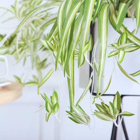 نباتات معلقة اصطناعية من WEISPARK مع سلة، أوراق نبات الأوركيد المزيفة المعلقة في الأواني، خضرة زراعية صناعية لتزيين جدران غرفة المنزل والمكتب والفناء in Kuwait