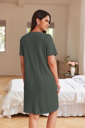 Ekouaer Women Zipper Robes Waffle Short Bathrobe Lightweight House Coat with Pockets Soft Nightgown S-3XL in Kuwait