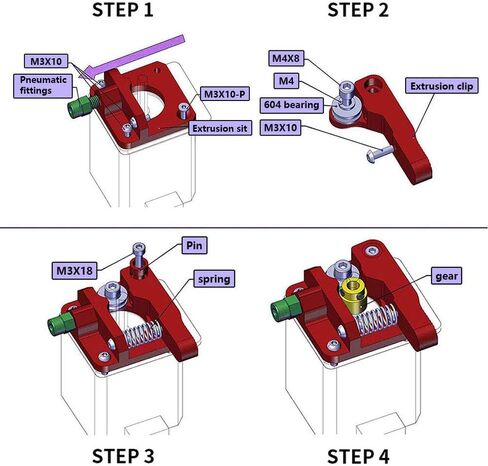 Aokin ترقية الألومنيوم MK8 الطارد محرك تغذية طارد الطابعة ثلاثية الأبعاد لـ Creality Ender 3/3 Pro/3 V2، Ender 5/5 Pro/5 Plus، CR-10/10S، CR-10 S4، CR-10 S5 in Kuwait