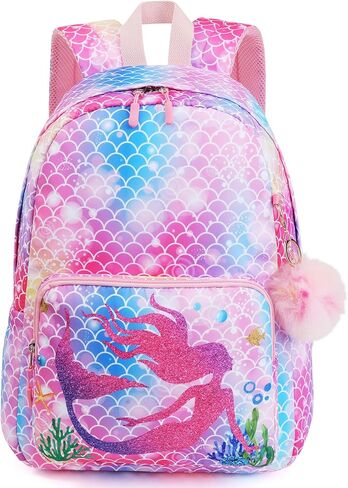 حقيبة ظهر حورية البحر للفتيات، حقائب ظهر لرياض الأطفال في مرحلة ما قبل المدرسة، حقيبة كتب لطيفة للأطفال الصغار، حقيبة مدرسية للعودة الابتدائية إلى المدرسة مع زخرفة قلادة من القطيفة in Kuwait