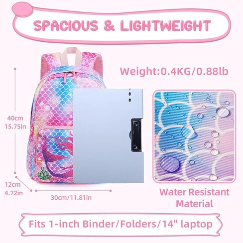 حقيبة ظهر حورية البحر للفتيات، حقائب ظهر لرياض الأطفال في مرحلة ما قبل المدرسة، حقيبة كتب لطيفة للأطفال الصغار، حقيبة مدرسية للعودة الابتدائية إلى المدرسة مع زخرفة قلادة من القطيفة in Kuwait