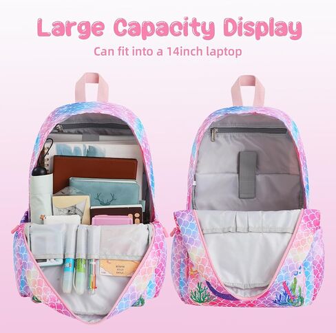 حقيبة ظهر حورية البحر للفتيات، حقائب ظهر لرياض الأطفال في مرحلة ما قبل المدرسة، حقيبة كتب لطيفة للأطفال الصغار، حقيبة مدرسية للعودة الابتدائية إلى المدرسة مع زخرفة قلادة من القطيفة in Kuwait