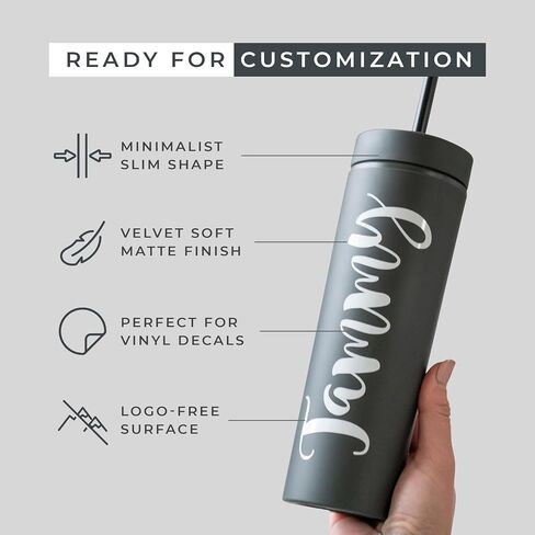 STRATA CUPS Multicolor Skinny Tumblers with Lids and Straws (12 pack) - 16oz Double Wall Acrylic Tumbler, Tall Matte Skinny Tumblers, Bulk with Free Straw Cleaner, Reusable Cups in Saudi Arabia