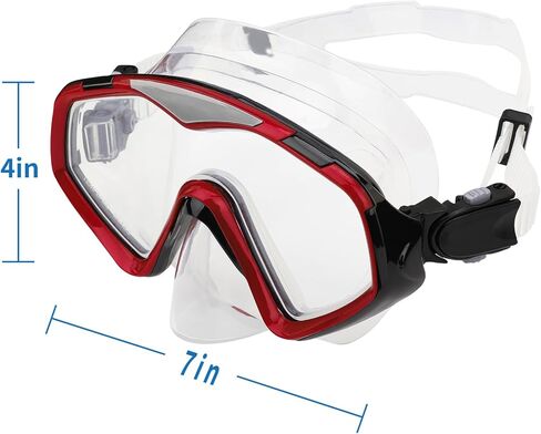 Snorkel Mask Adult,Panoramic Tempered Glass Diving Masks, Wide View Swim Goggles Anti-Fog Anti-Leak for Scuba Diving Swimming in Saudi Arabia