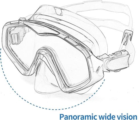 Snorkel Mask Adult,Panoramic Tempered Glass Diving Masks, Wide View Swim Goggles Anti-Fog Anti-Leak for Scuba Diving Swimming in Saudi Arabia