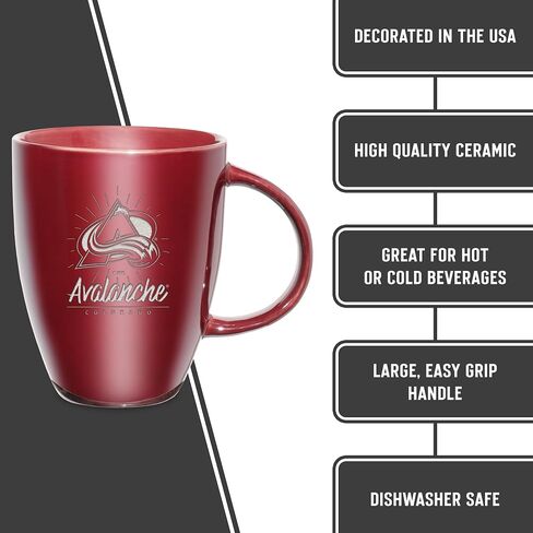 مج ريكو إندوستيرز NHL Hockey Colorado Avalanche Sunburst سعة 18 أونصة من السيراميك المحفور بالليزر in Saudi Arabia