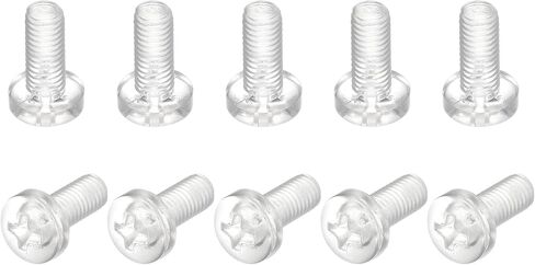 uxcell M5x12mm Plastic Phillips Bolts 50pcs PC Pan Head Machine Screws Transparent in Saudi Arabia