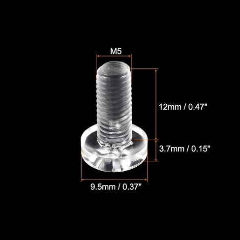 uxcell M5x12mm Plastic Phillips Bolts 50pcs PC Pan Head Machine Screws Transparent in Saudi Arabia