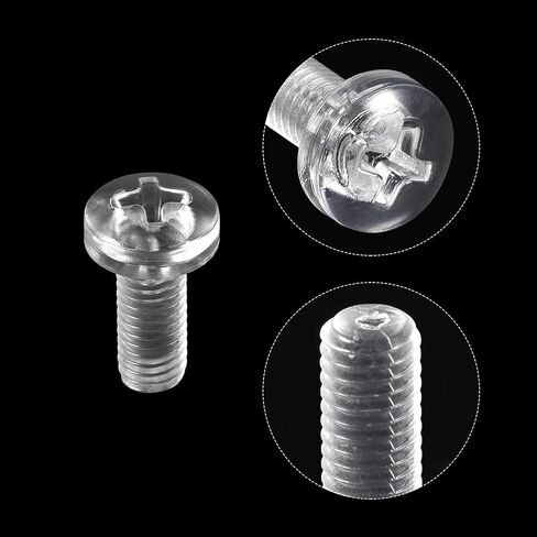 uxcell M5x12mm Plastic Phillips Bolts 50pcs PC Pan Head Machine Screws Transparent in Saudi Arabia