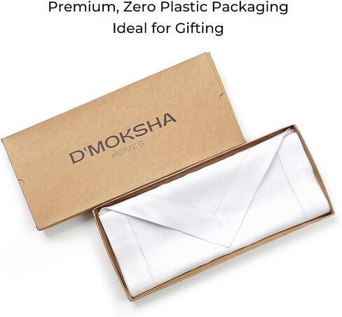 مفرش طاولة من الكتان الأبيض من D'Moksha Homes بطول 90 بوصة - مفرش طاولة من الكتان النقي بنسبة 100% مقاس 14 × 90 بوصة - مفرش طاولة طعام قابل للغسل في الغسالة للصيف in Saudi Arabia