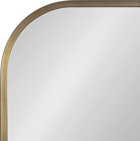 Kate and Laurel Valenti Contemporary Metal Wide Arched Wall Mirror, 28 x 30, Black, Sophisticated Modern Transitional Round Arch Mirror with Narrow Frame in Saudi Arabia