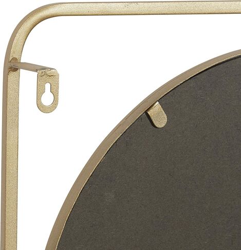 Deco 79 Metal Geometric Wall Shelf with Round Mirror, 29" x 6" x 20", Gold in Saudi Arabia