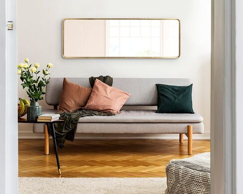 Kate and Laurel Caskill Glam Rounded Rectangle Hanging Wall Mirror for Modern Home Decor Design, 24x36, Gold in Saudi Arabia