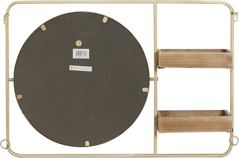 Deco 79 Metal Geometric Wall Shelf with Round Mirror, 29" x 6" x 20", Gold in Saudi Arabia