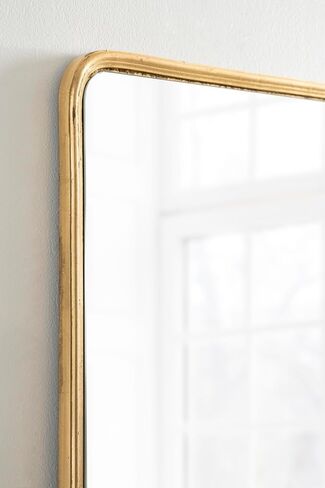 Kate and Laurel Caskill Glam Rounded Rectangle Hanging Wall Mirror for Modern Home Decor Design, 24x36, Gold in Saudi Arabia