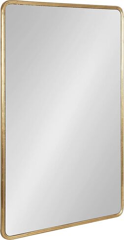 Kate and Laurel Caskill Glam Rounded Rectangle Hanging Wall Mirror for Modern Home Decor Design, 24x36, Gold in Saudi Arabia