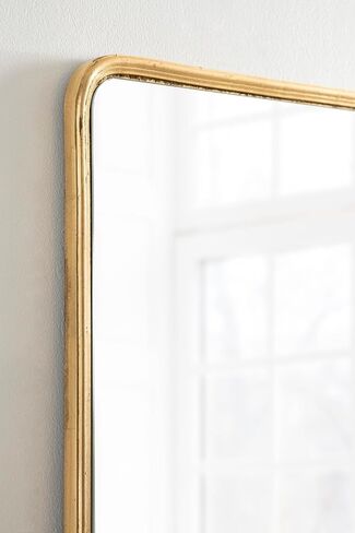 Kate and Laurel Caskill Glam Rounded Rectangle Hanging Wall Mirror for Modern Home Decor Design, 24x36, Gold in Saudi Arabia
