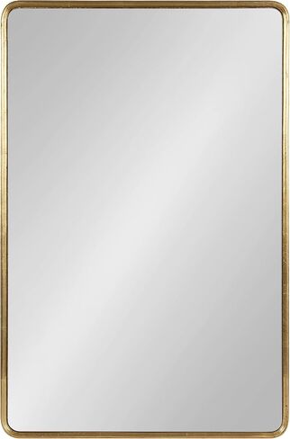 Kate and Laurel Caskill Glam Rounded Rectangle Hanging Wall Mirror for Modern Home Decor Design, 24x36, Gold in Saudi Arabia