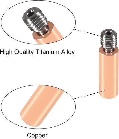 4pcs Smooth Heatbreak Upgrade Titanium and Copper Bimetal Throat Nozzle for Ender 3 V2 Ender 3 Pro CR10 3D Printer Hotend in Saudi Arabia